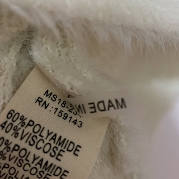 FRNCH white eyelash sweater with gold threading size small/medium - Picture 5 of 5